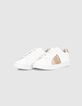 Weiße Ledersneakers mit goldfarbenen Details I.Code-1