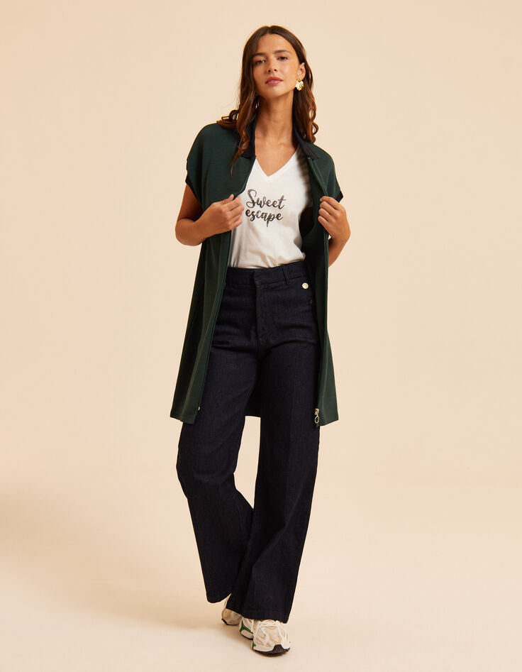 I.Code green zipped dress with polo collar-8