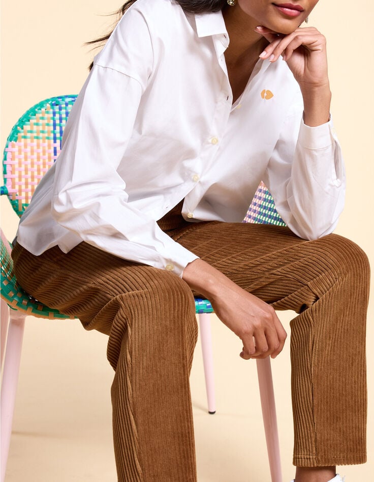 Off-white shirt met geborduurd hartje I.Code-1 Off-white shirt met geborduurd hartje I.Code-1