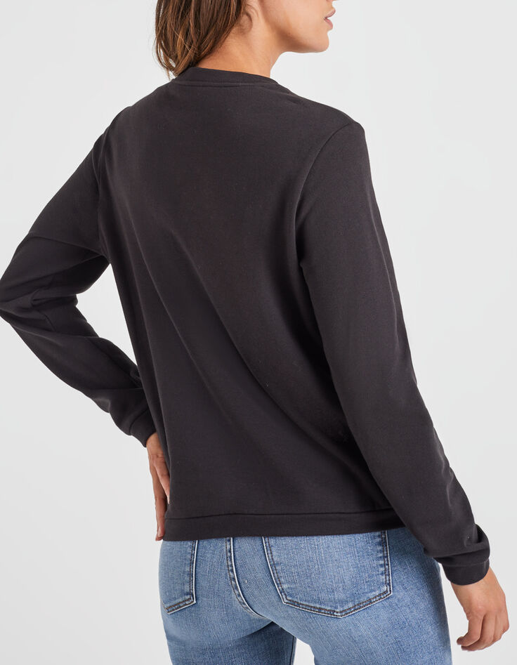 Sweat noir molleton message rond doré I.Code-2