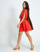 Mohnrotes Kleid, Tupfenjacquard I.Code-6