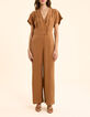 Combinaison-pantalon camel large col cache-c&oelig;ur I.Code-8