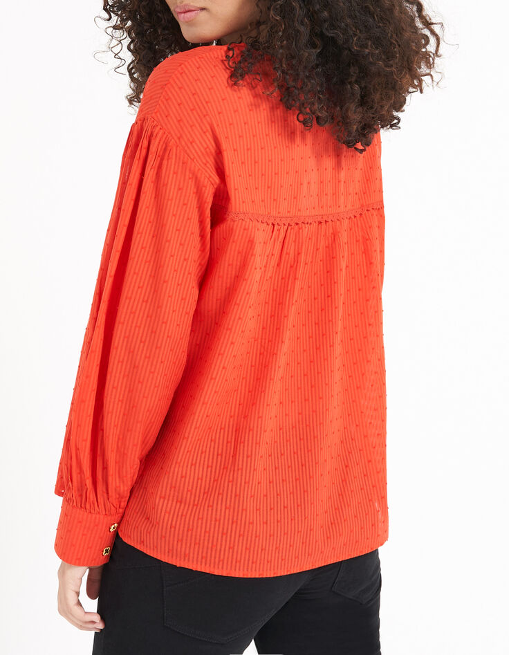 Bluse, Pünktchen-Jacquard, in Spicy Orange I.Code-3 Bluse, Pünktchen-Jacquard, in Spicy Orange I.Code-3