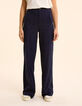 I.Code Anzughose mit weitem Bein aus navyfarbenem Faux-Uni-4