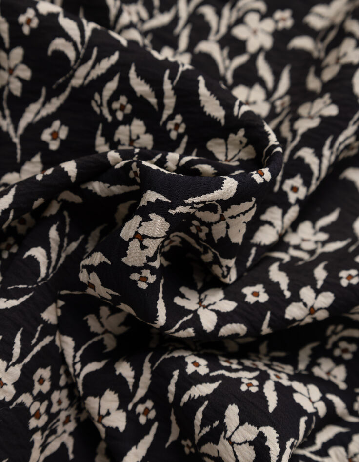 Zwarte blouse orchideeënprint I.Code-9