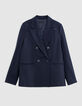 Marineblauer weiter Damenblazer Milano-Strick-7