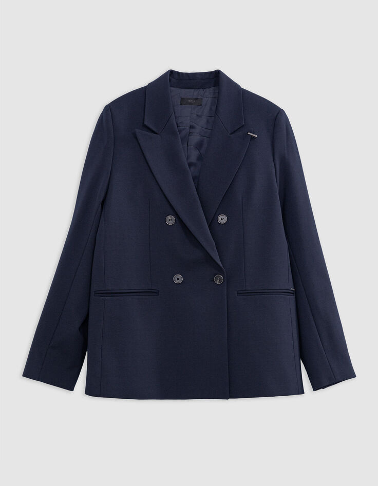Marineblauer weiter Damenblazer Milano-Strick-7