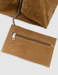 Camelbraune Hobo Veloursledertasche-7