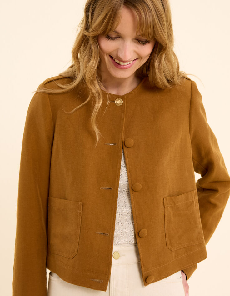Veste de costume courte carrée camel I.Code-4