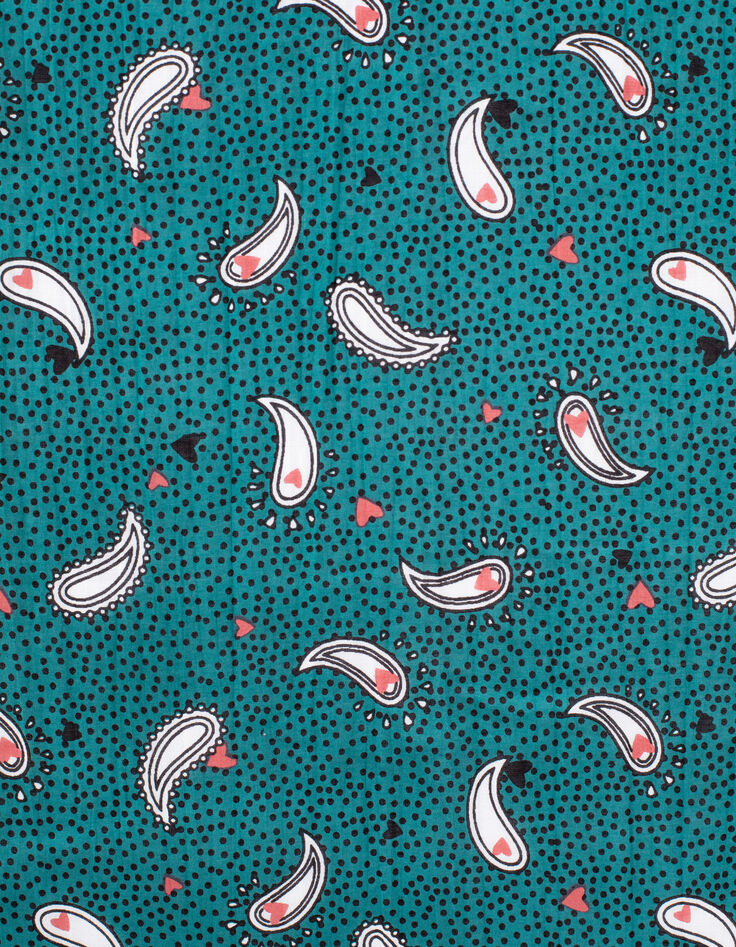 Schal mit Herzen-Paisley-Print in Sea Green I.Code-4 Schal mit Herzen-Paisley-Print in Sea Green I.Code-4