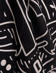 Foulard carré noir rayé écru I.Code-5