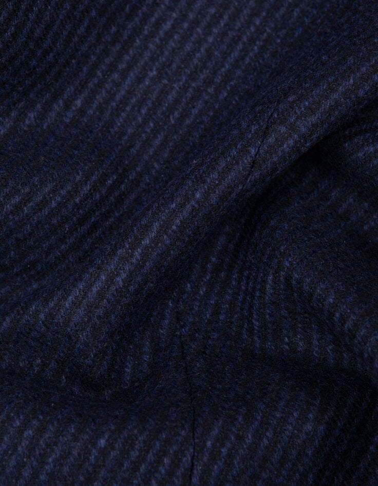 Manteau marine lainage ray&eacute; manches amovibles I.Code-8