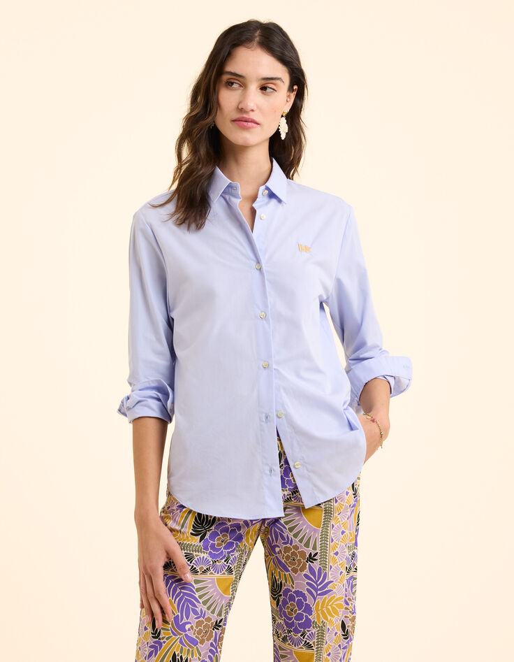 Chemise bleu ciel broderie monogramme I.Code-3
