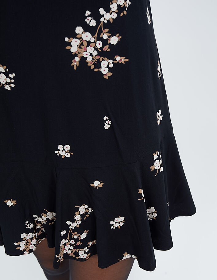Schwarzes Kleid mit Blumenstraußprint I.Code - I.CODE