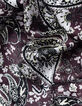 Asymmetrischer langer Rock mit bordeauxfarbenem Paisleymuster Damen-10