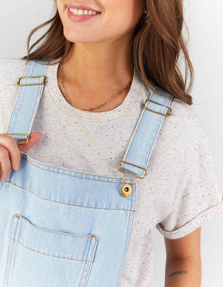 Salopette large en jean bleu I.Code-3