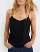Top noir esprit lingerie décor boutons I.Code-1