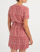 Jurk in candy red print mini-letters I.Code-3