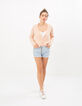 I.Code peach openwork knit cardigan-6