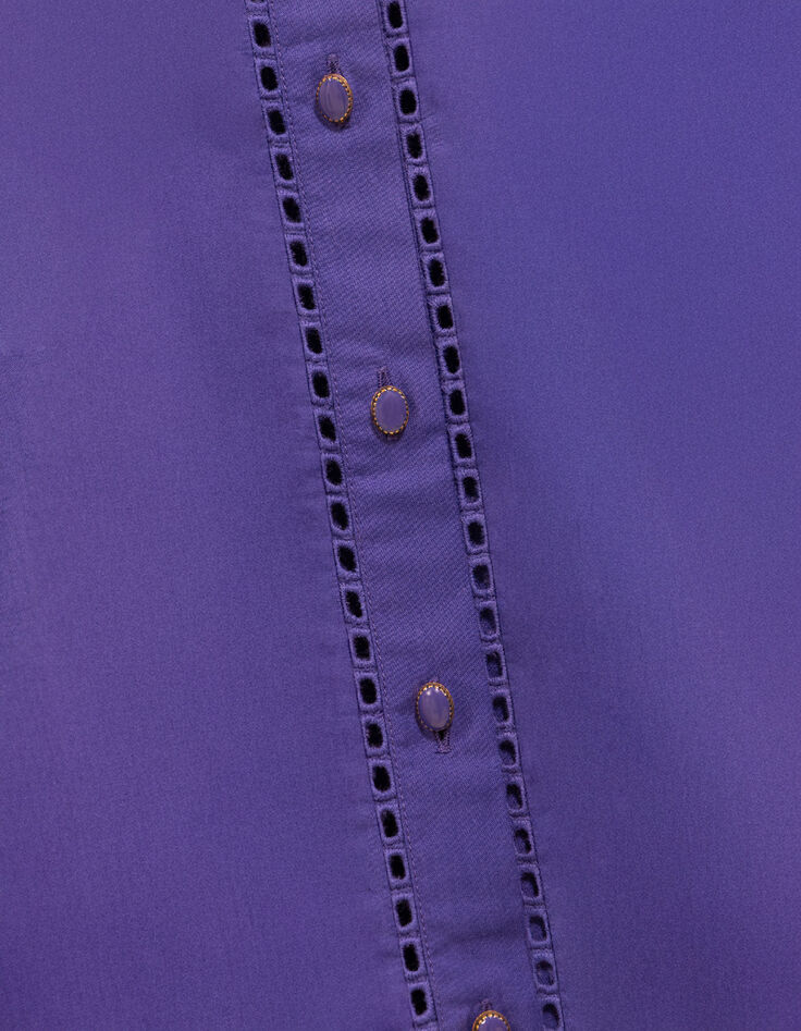 Blouse violette d&eacute;tails ajour&eacute;s Femme-4