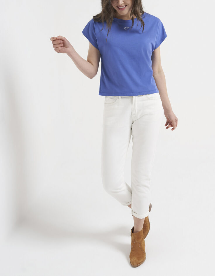 Camiseta azul flash bordado encaje espalda I.Code-5