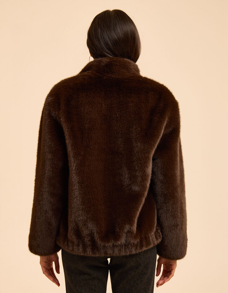 I.Code brown cocooning coat-4