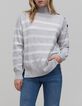 Damen Strickpullover ecru gestreift grau-2