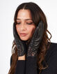 Guantes negros piel trenza marrón I.Code-1