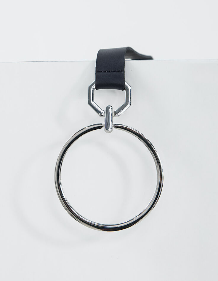 Marine leren riem met grote ring I.Code-2 Marine leren riem met grote ring I.Code-2