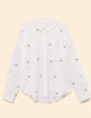 Camisa blanca con bordado de flores I.Code-8