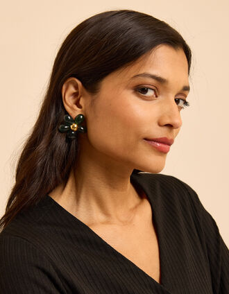 Pendientes flor verde I.Code