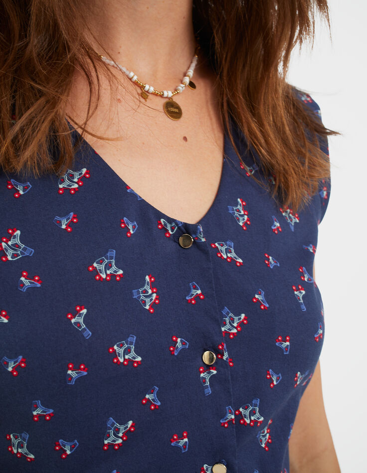 I.Code navy rollerskate print dress-2 I.Code navy rollerskate print dress-2