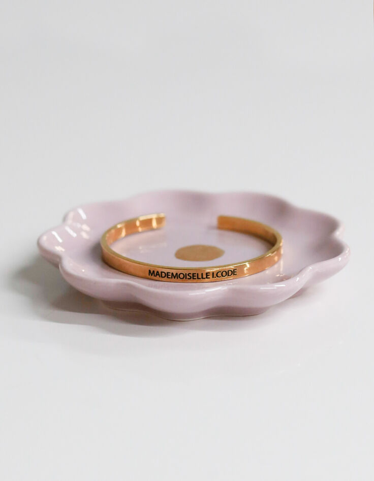 Bangle Up x I.Code engraved gold metal fine bangle-6