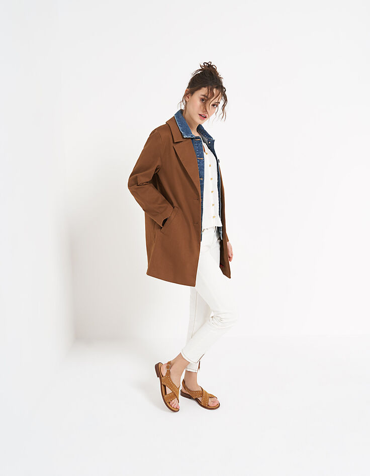 Top blanc cassé à boutons fleurs I.Code-7