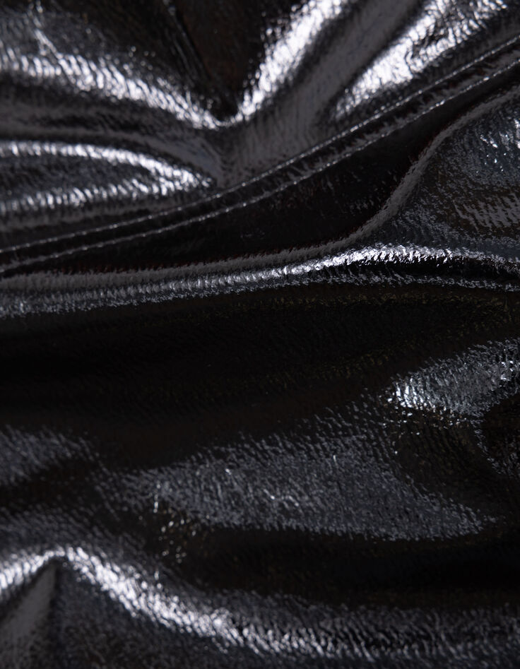 I.Code black vinyl short skirt-8