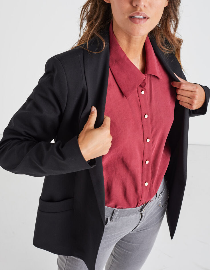 Schwarzer Blazer mit Knöpfen hinten I.Code-2