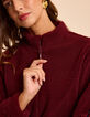 I.Code burgundy striped sherpa sweatshirt-4