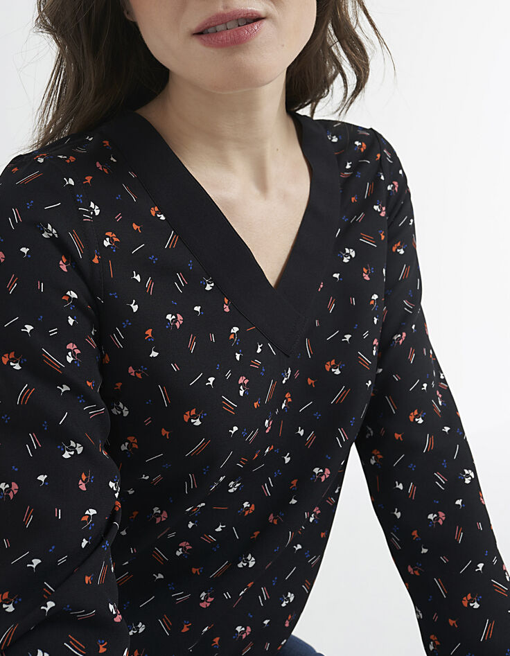 Omkeerbare top ginkgo- en pictogramprint I.Code-4