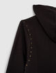 Sweat noir à capuche et décor strass noirs I.Code-3