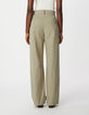 Khakifarbene Damen Ballonhose mit Abn&auml;hern-3