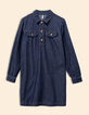 Robe en jean brut poches poitrine I.Code-6