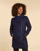 Manteau marine lainage ray&eacute; manches amovibles I.Code-5