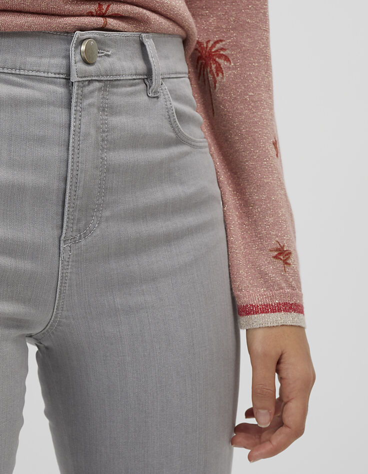 Lichtgrijze skinny jeans met stroken opzij I.Code -2