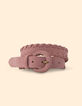 I.Code pink velour leather belt with braided edges-5 I.Code pink velour leather belt with braided edges-5