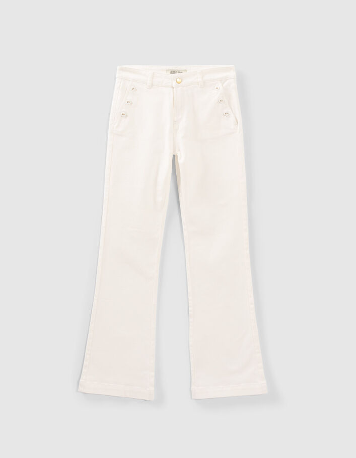 Cremeweiße Flare-Jeans mit geknöpften Taschen I.Code - I.CODE
