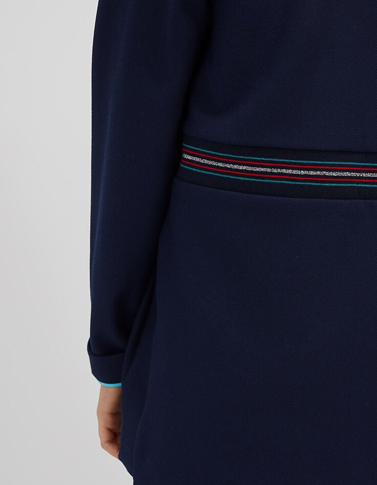 I.Code navy coat, striped braiding-2 I.Code navy coat, striped braiding-2