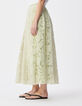 Falda floral de rayas verdes para mujer-6