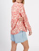 I.Code crimson red shirt with women print-3