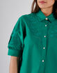 Robe chemise verte brodée I.Code-5