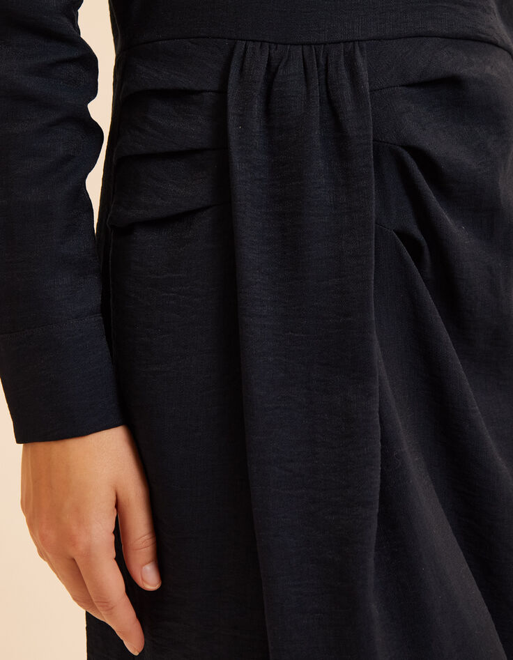 Robe marine effet drapé côté I.Code-6
